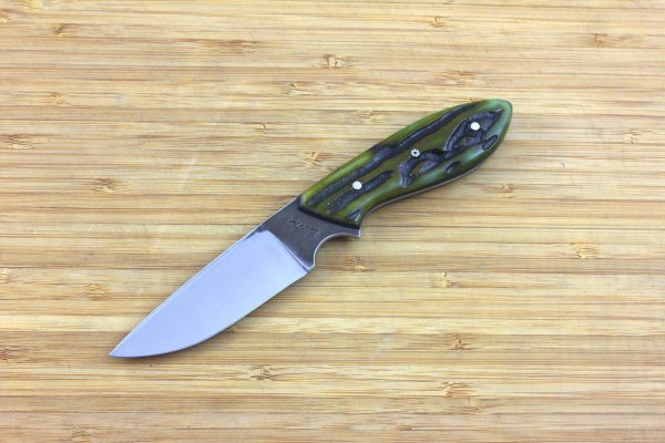 188mm Murray's 'Perfect' Neck Knife, Forge Finish, Green Jig Bone - 102grams