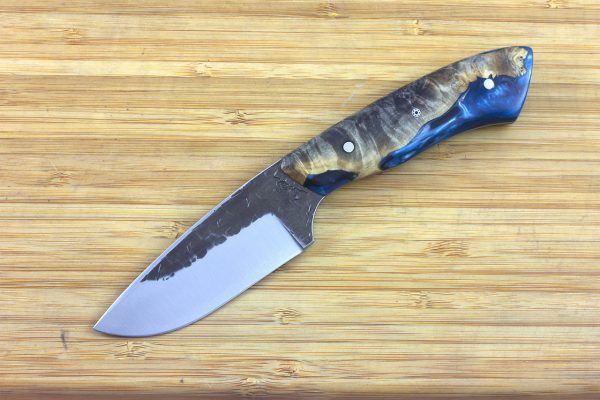 196mm Kajiki Knife, Hammer Finish, Teal ShokWood - 103 grams
