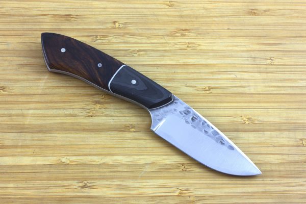 197mm Kajiki Knife, Hammer Finish, Carbon Fiber / Ironwood - 128grams