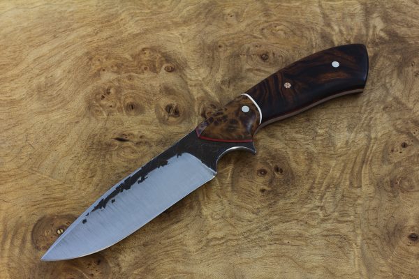 197mm Aviator Neck Knife, Hammer Finish, Burl / Premium Ironwood -99grams #2