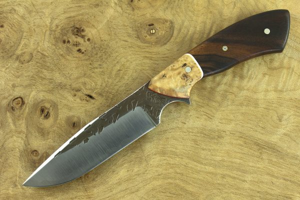 198mm Aviator Neck Knife, Hammer Finish, Birch / Ironwood - 103grams