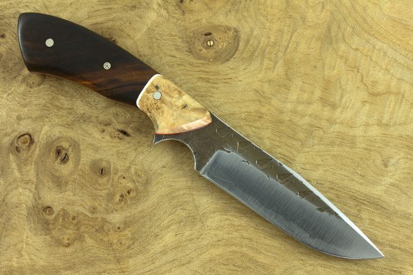 198mm Aviator Neck Knife, Hammer Finish, Birch / Ironwood - 103grams