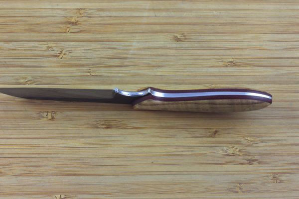 184mm Wharncliffe Brute Neck Knife, Hammer Finish, Olive Tree / Micarta - 85grams