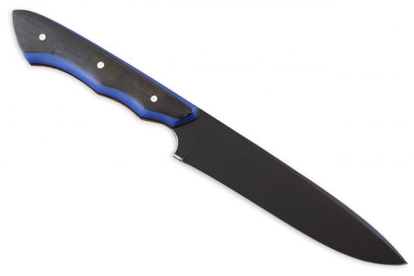 251 mm FS1 Knife #97, Black Cerakote, Blue G10 w/ Unidirectional Carbon Fiber Overlay - 158 grams