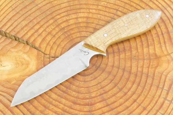 202 mm Jumbo Wharncliffe Brute Neck Knife, Damascus, Koa - 106 grams