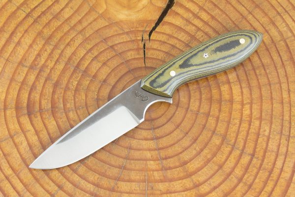 163 mm Compact Original Neck Knife, Camo Linen Micarta - 64 grams