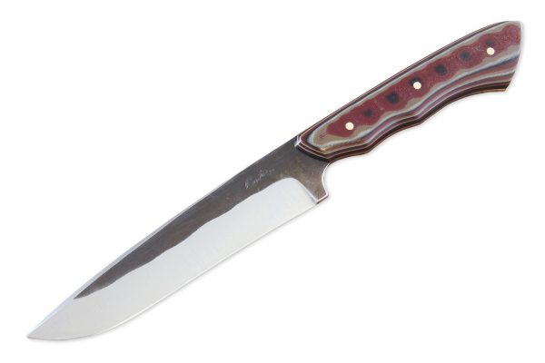 251 mm FS1 Knife #75, White Steel w/ Stainless, Python G10 - 170 grams