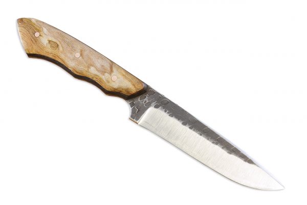 233 mm Compact FS1 Knife #81, White Steel w/ Stainless, Maple - 135 grams