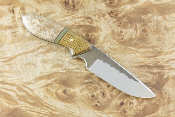 191 mm Perfect Neck Knife, Spalted Maple w/ Thunderstorm Kevlar Bolster - 120 grams