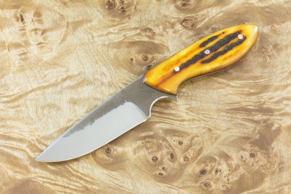 191 mm Perfect Neck Knife, Amber Dyed Jigged Bone - 118 grams