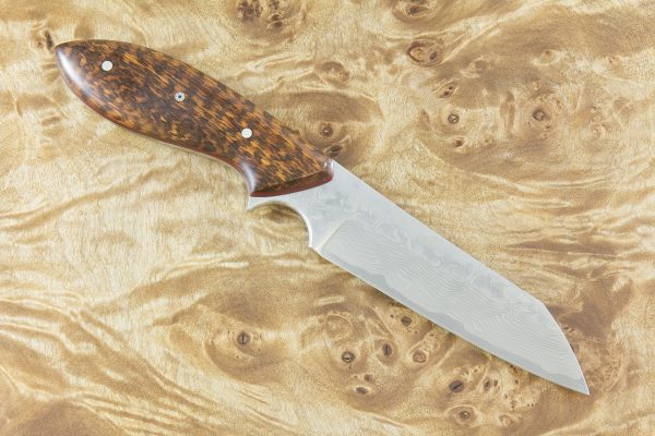 207 mm Jumbo Wharncliffe Brute Neck Knife, Damascus, Snakewood - 124 grams