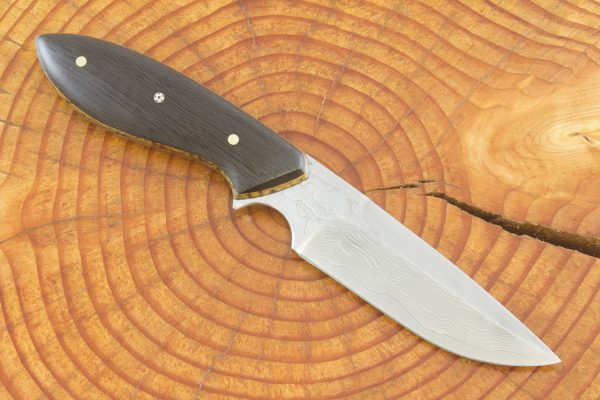 189 mm Perfect Neck Knife, Damascus, Blackwood Carbon Fiber - 101 grams
