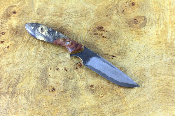 171mm Original Neck Knife, Damascus, Buckeye w/ Maple Burl Bolster - 64 grams
