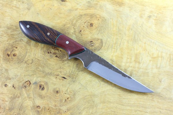 193mm Persian Neck Knife, Hammer Finish, Ironwood w/ Red Linen Micarta Bolster - 76