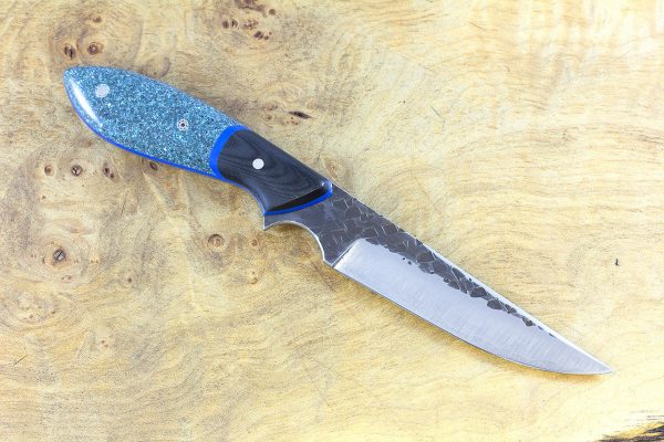 194mm Persian [large] Neck Knife, Hammer Finish, Corian w/ Black Linen Micarta Bolster - 85 grams