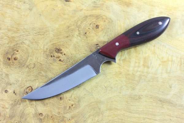 203mm Persian [jumbo] Neck Knife, Forge Finish, Red/Black G10 w/ Red G10 Bolster - 95