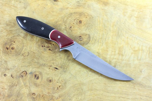 193mm Persian Neck Knife, Forge Finish [polish], Black Paper Micarta w/ Red G10 Bolster - 78