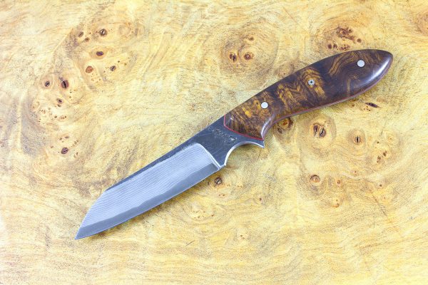 *SECOND* 187mm Wharncliffe Brute Neck Knife, Damascus, Ironwood - 83 grams