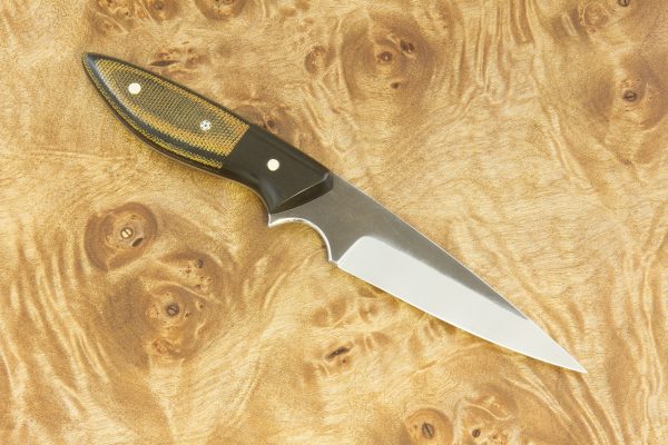180 mm Hummingbird Neck Knife, Camo Canvas Micarta w/ Black Paper Micarta Bolster - 67 grams