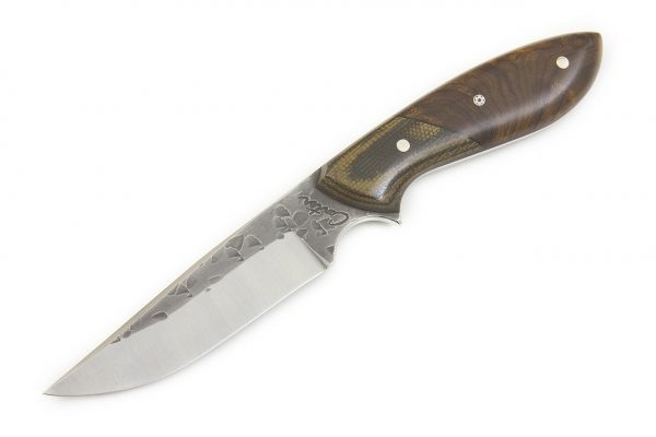 180 mm Clip Point Original Neck Knife, Ironwood w/ Python Canvas Micarta Bolster - 85 grams