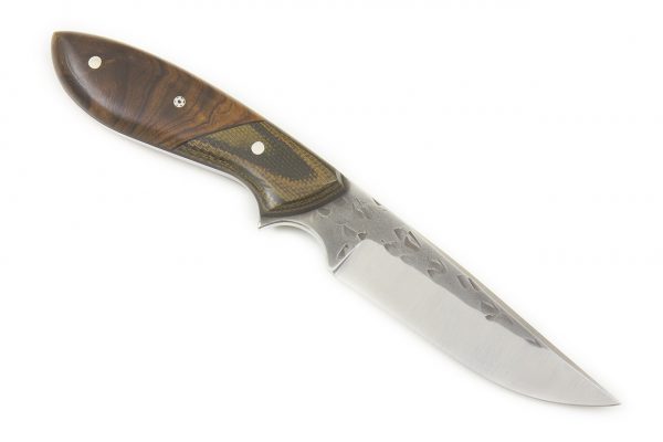 180 mm Clip Point Original Neck Knife, Ironwood w/ Python Canvas Micarta Bolster - 85 grams