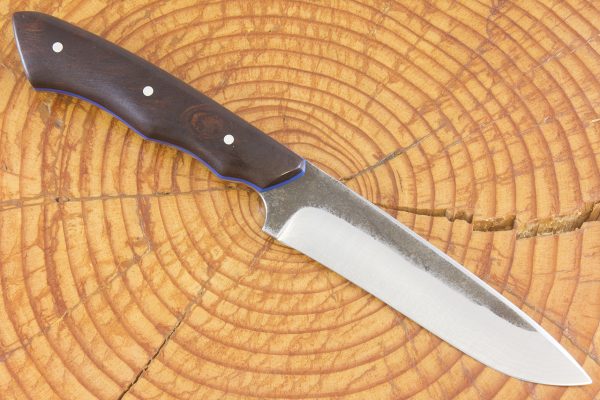 226 mm Compact FS1 Knife #78, Blue Steel w/ Damascus, Ironwood - 127 grams