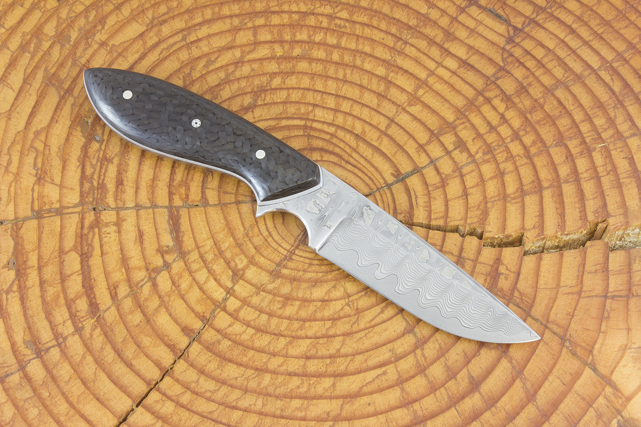 189 mm Perfect Neck Knife, Damascus, Carbon Fiber – 102 grams : Carter ...