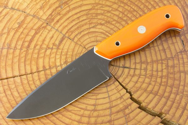 241 mm Freestyle Bush Knife, Blue Super Steel w/ S35C, Black Cerakote, Orange G10 - 233 grams