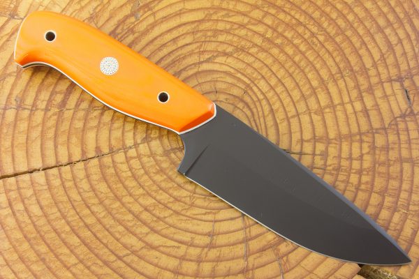 241 mm Freestyle Bush Knife, Blue Super Steel w/ S35C, Black Cerakote, Orange G10 - 233 grams