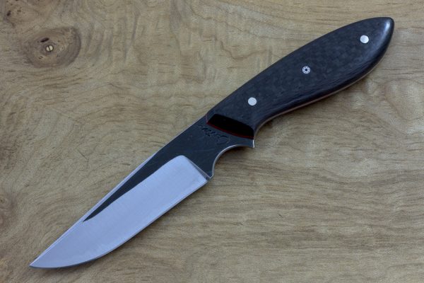 182mm Clip Point Original Neck Knife, Forge Finish, Carbon Fiber - 72grams
