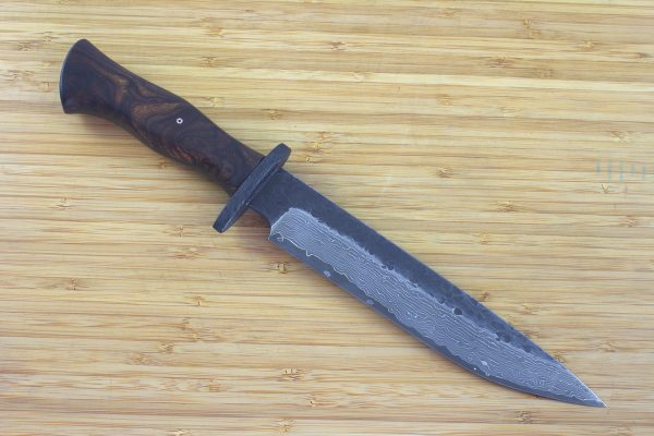 *LIMITED* 345mm Bowie Knife, Damascus, Ironwood / Carbon Fiber - 281grams
