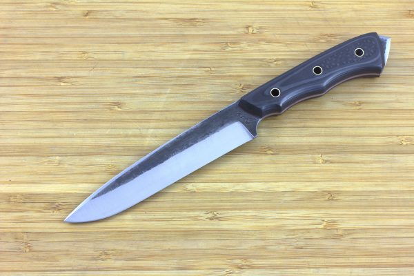 246 mm FS1 Knife #19, Super Blue Steel, Unidirectional Carbon Fiber w/ Brass Tubes - 130 grams