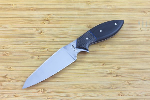 210mm G Series Prototype Neck Knife #5, Forge Finish, Carbon Fiber / Micarta - 109grams