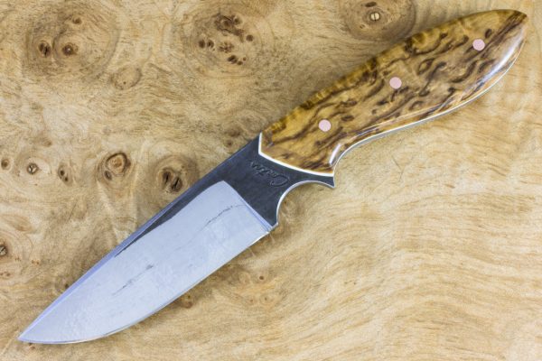 *LIMITED* 189mm Perfect Model Neck Knife, Forge Finish, Stabilized Burl - 108grams