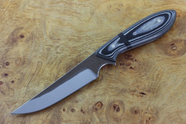 201mm "Jumbo" Persian Neck Knife, Forge Finish, Black and Tan G10 - 93grams