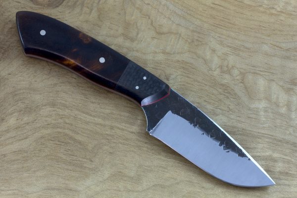 197mm Kajiki Knife, Hammer Finish, Carbon Fiber and Ironwood - 128grams #3