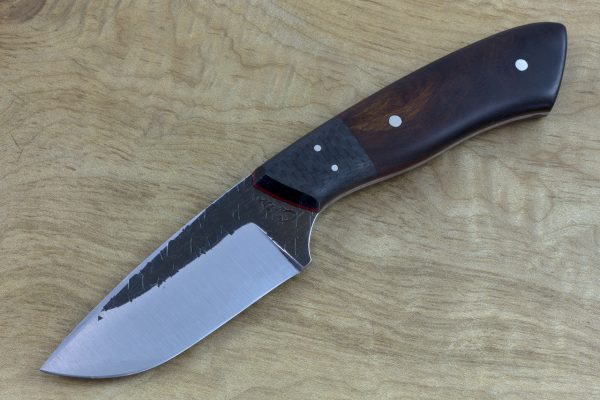 197mm Kajiki Knife, Hammer Finish, Carbon Fiber and Ironwood - 126grams #4