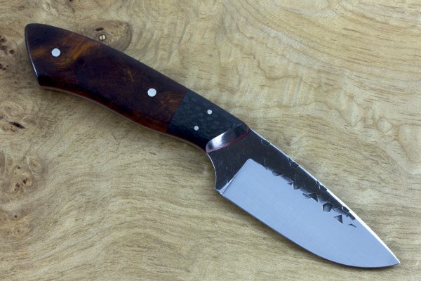196mm Kajiki Knife, Hammer Finish, Carbon Fiber and Ironwood - 128grams #8