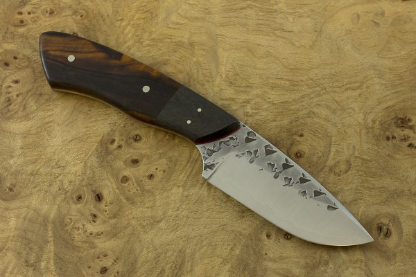 196mm Kajiki Knife, Polished Hammer Finish, Carbon Fiber / Ironwood - 120grams