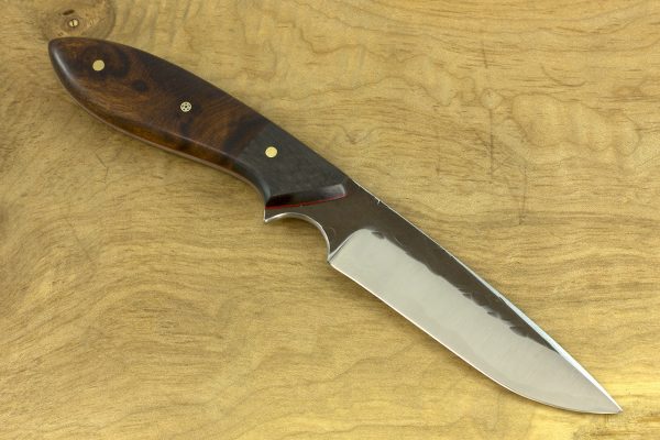 210mm Long Original Neck Knife, Hammer Finish, Carbon Fiber / Ironwood - 103grams