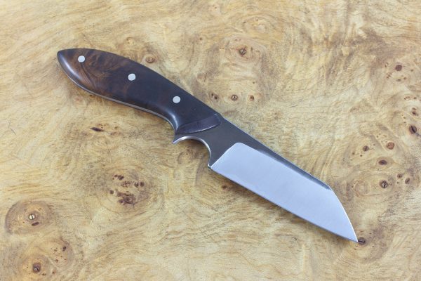 186mm Muteki Series Wharncliffe Brute Neck Knife #177, Ironwood - 82grams