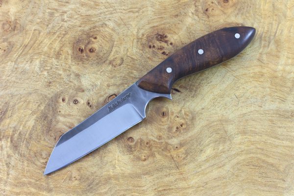 184mm Muteki Series Wharncliffe Brute Neck Knife #218, Ironwood - 78grams