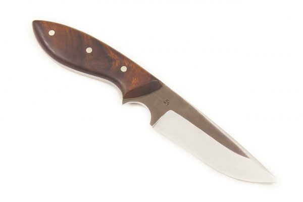 192 mm Muteki Series Perfect Neck Knife #1128, Ironwood w/ White Liners - 99 grams