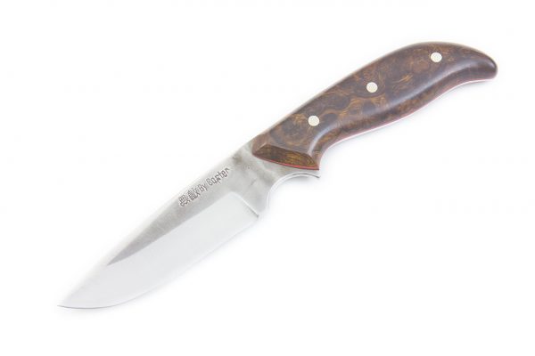 162 mm Muteki Series Voyageur Neck Knife #1156, Ironwood w/ Red Liners - 64 grams