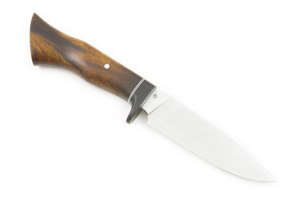 248 mm Muteki Series Clip Point Field Hunting Knife #1176, Ironwood w/ Black G10 Bolster - 152 grams