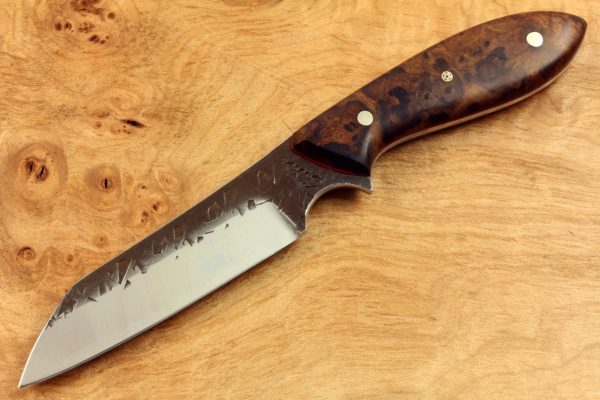 191mm Wharncliffe Brute Neck Knife, Hammer Finish, Premium Ironwood 90grams