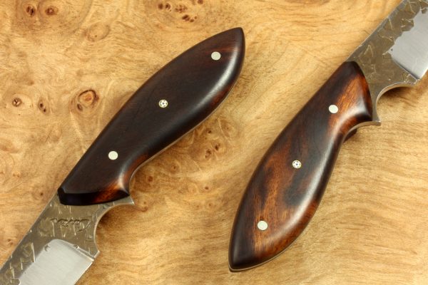 195mm Modified Skinner Neck Knife, Hammer Finish, Ironwood, 86grams