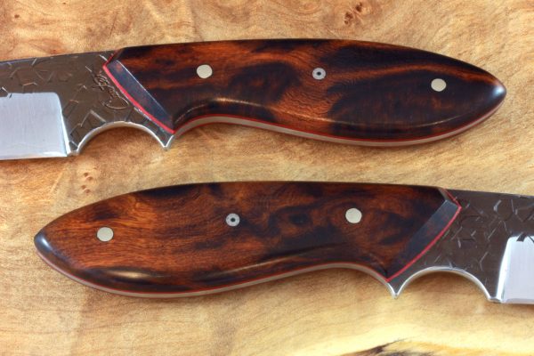 190mm Murray's "Perfect" Model Neck Knife, Hammer Finish, Ironwood - 100grams