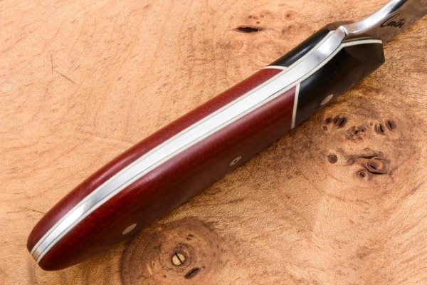 183mm Original Neck Knife - Forge Finish - Red & Black Micarta