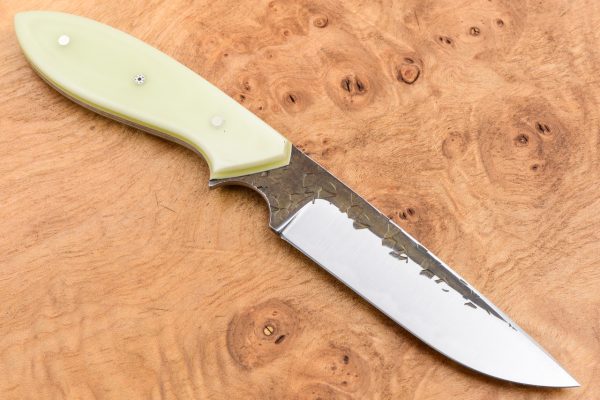 214mm Utility Outdoor Knife - Hammer Forge Finish - Jade G-10